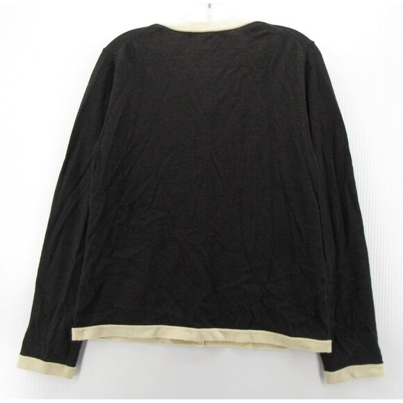 Coach Sweater Large Merino Wool Cardigan Classic Silver Buttons - Picture 6 of 10